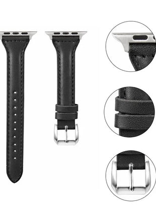 Slim Leather Strap for Apple Watch Band 44mm 40mm 41mm 49mm 42 45 Mm