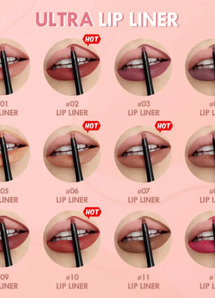 Waterproof Matte Lipliner Pencil Red Contour Tint Lipstick Long
