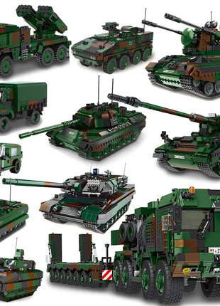 DIY Germany Military Series HX-8 Elefant Tractor PZH2000 Cannon