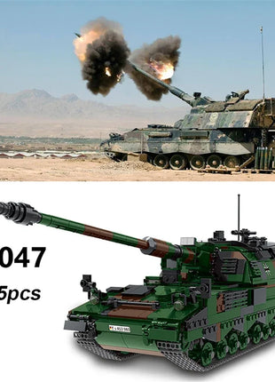 DIY Germany Military Series HX-8 Elefant Tractor PZH2000 Cannon