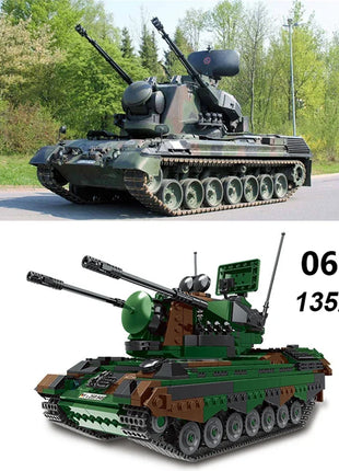 DIY Germany Military Series HX-8 Elefant Tractor PZH2000 Cannon