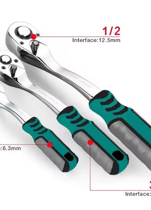 72 Teeth Ratcheting Socket Wrench Car Repair Socket Wrench Set Diy