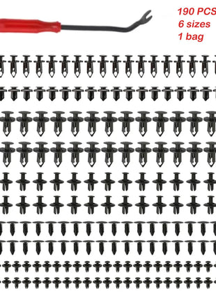 190PCS rivet fasteners, 6 models and sizes, body fixing clip bumper,