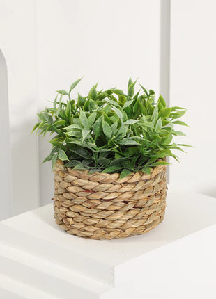 SIA FLOWER Green Artificial Plants Eucalyptus Grass Woven Small Potted