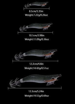 1 pc Luminous wood shrimp squid hook fluorescent fishing bait lure