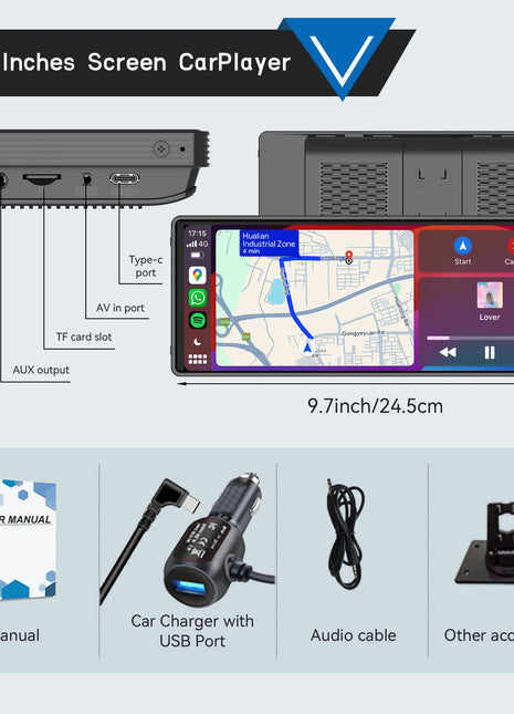 10.26inch Carplay MP5 Player Portable BT Touch Srceen Wireless Carplay