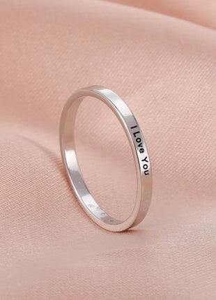 Sipuris Engraved Personalized Name Rings Stainless Steel Custom Simple
