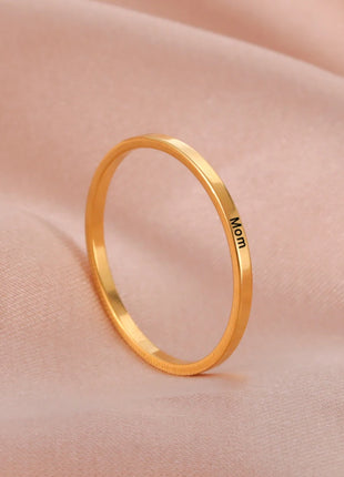 Sipuris Engraved Personalized Name Rings Stainless Steel Custom Simple