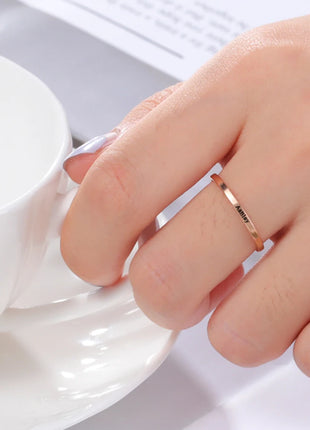 Sipuris Engraved Personalized Name Rings Stainless Steel Custom Simple