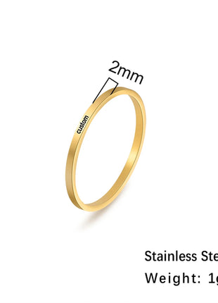 Sipuris Engraved Personalized Name Rings Stainless Steel Custom Simple