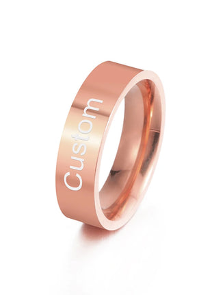 Sipuris Engraved Personalized Name Rings Stainless Steel Custom Simple