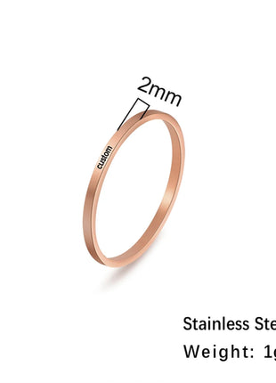 Sipuris Engraved Personalized Name Rings Stainless Steel Custom Simple