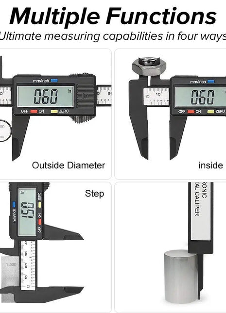 150mm 100mm Electronic Digital Caliper Carbon Fiber Dial Vernier