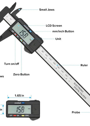 150mm 100mm Electronic Digital Caliper Carbon Fiber Dial Vernier