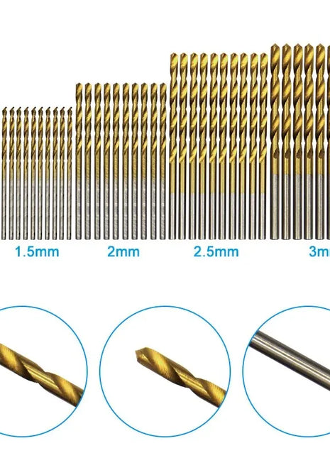 100pc Twist Drill 1-3mm Hand Electric Drill DIY Woodwork Drill