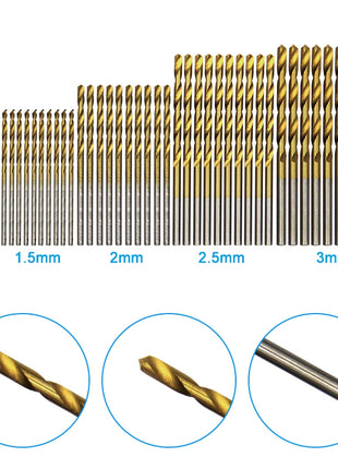 100pc twist drill 1-3mm hand electric drill DIY woodwork drill