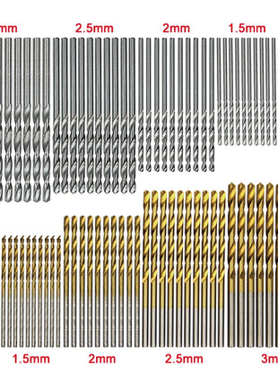 100pc twist drill 1-3mm hand electric drill DIY woodwork drill