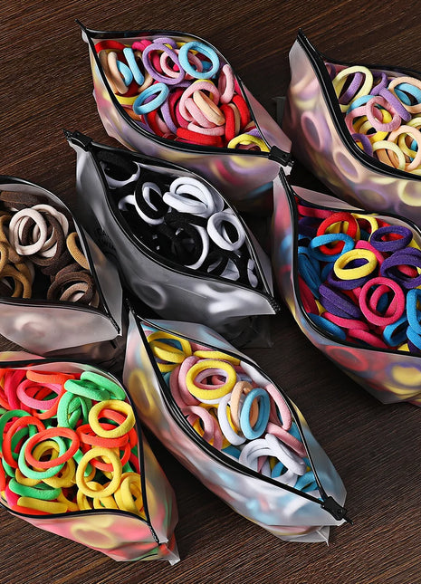 50/100Pcs Hair Bands for Children Colorful Nylon Scrunchie Hair Ties