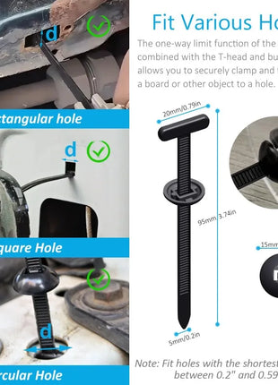 Universal Nylon Cable Tie Buckle Auto Fastener Screw Replacement Clip