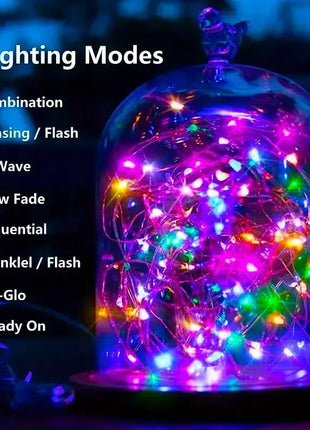 Fairy Lights Solar Garden Lights String Lights with 8 Modes Waterproof