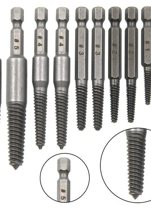 10pc Hexagonal Shank Broken Head Screw Extractor Screw Broken Head
