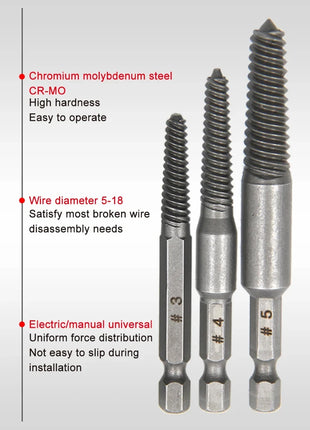 10pc Hexagonal Shank Broken Head Screw Extractor Screw Broken Head