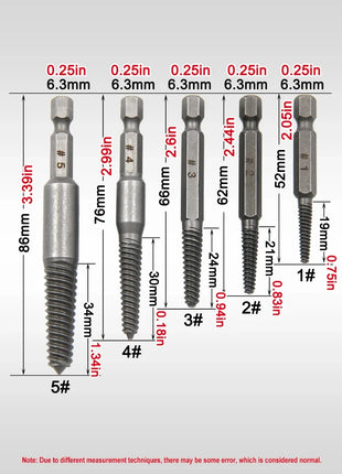 10pc Hexagonal Shank Broken Head Screw Extractor Screw Broken Head