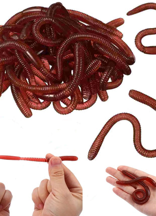 10Pcs Simulated Insects Earthworms Soft Rubber Toy Floor Dragons Props