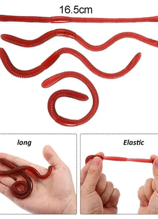 10Pcs Simulated Insects Earthworms Soft Rubber Toy Floor Dragons Props