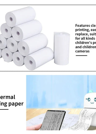 10Rolls 57x25 MM Thermal Paper White Children Camera Instant Print