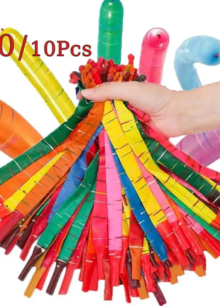 10/20pcs Mixed Color Long Latex Rocket Balloon Flying Squeaking
