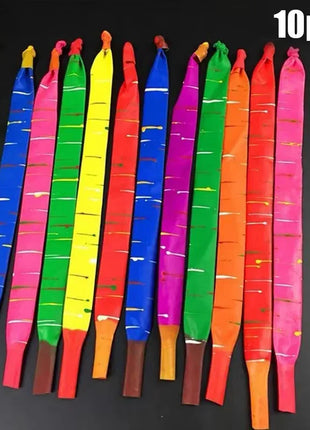 10/20pcs Mixed Color Long Latex Rocket Balloon Flying Squeaking