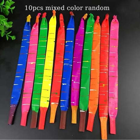 10/20pcs Mixed Color Long Latex Rocket Balloon Flying Squeaking