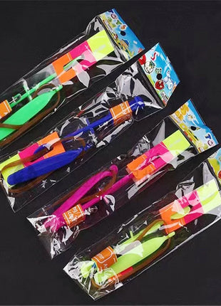 Flying Toys 10Pcs LED Arrow Helicopters + 10Pcs Launchers Glow in Dark