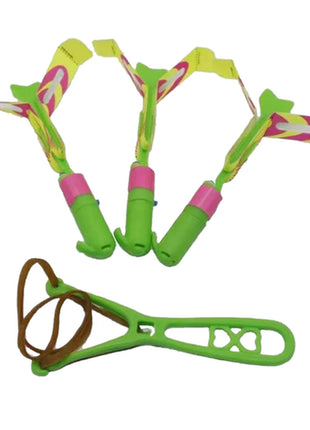 Flying Toys 10Pcs LED Arrow Helicopters + 10Pcs Launchers Glow in Dark