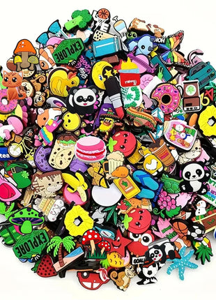 Lots of Random Style Shoe Charms for Sandals, 10-100Pcs PVC Shoe DIY