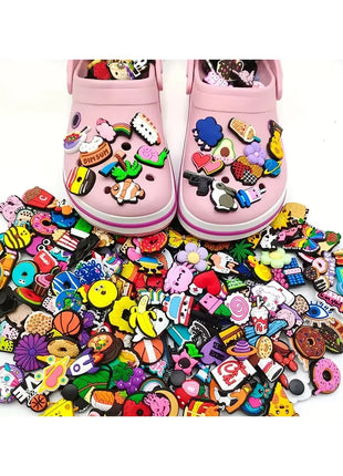 Lots of Random Style Shoe Charms for Sandals, 10-100Pcs PVC Shoe DIY