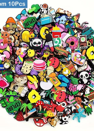 Lots of Random Style Shoe Charms for Sandals, 10-100Pcs PVC Shoe DIY