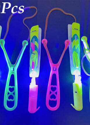 Slingshots Rocket Launcher 10Pcs LED Arrow Helicopters + 10Pcs