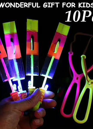 Slingshots Rocket Launcher 10Pcs LED Arrow Helicopters + 10Pcs
