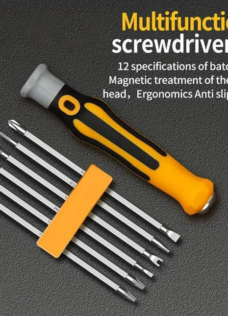 12 In 1 Magnetic Screwdriver Set Cross Flat Shaped Screwdriver Head