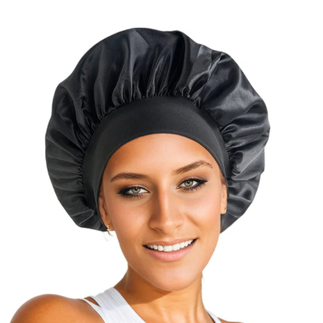 1pcs Soft Silk Satin Lined Bonnet Large Satin Hair Bonnet Household