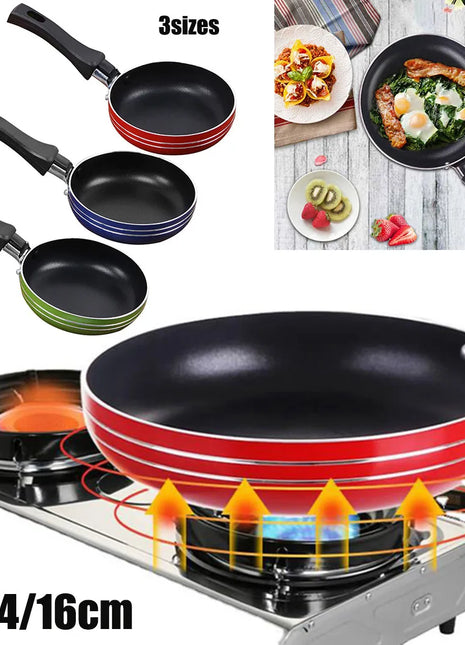 12cm/14cm/16cm Mini Frying Pan Non-Stick Steel Frypan Pot Saucepan