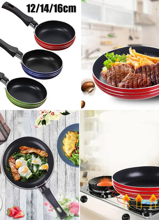 12cm/14cm/16cm Mini Frying Pan Non-Stick Steel Frypan Pot Saucepan