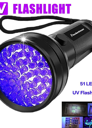 12/21/51 LED Protable UV Flashlight Black Light Ultraviolet Torch