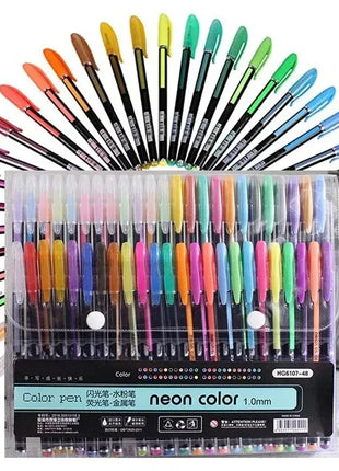 12Pcs Colors Gel Pens and Refills for School Office Coloring Book