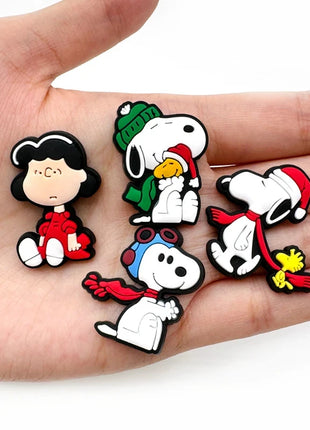 12-Pack SnoopyFashion Themed Shoe Charms Cartoon Kawaii Decoration