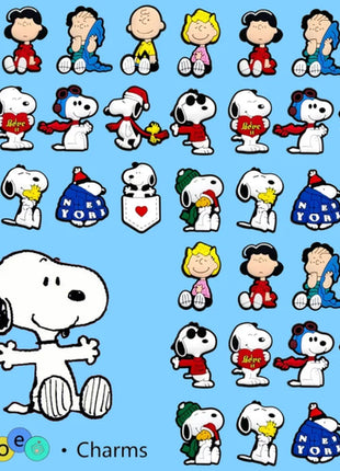 12-Pack SnoopyFashion Themed Shoe Charms Cartoon Kawaii Decoration