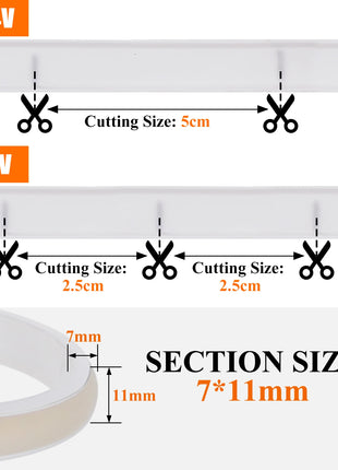 Waterproof COB LED Strip Light 12V 24V Flexible LED Neon Light 0.5-20M