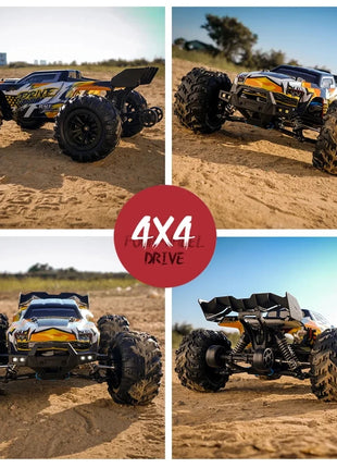 ZWN 1:16 70KM/H 4WD RC Car With LED Headlight Remote Control Cars High